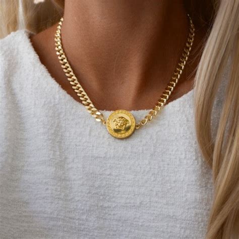 versace gold choker necklace|versace gold necklace.